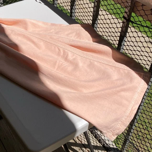 Pilcro Anthropologie Pleated Slouchy Trouser Pink Maxi Skirt Middle Slit Detail - Picture 16 of 17